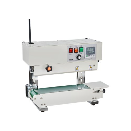 Selladora Continua de Acero al Carbono de Bolsas de Banda Ancho de Sellado de 6-12 mm, Sellador Vertical con Control de Temperatura Digital para Película de Bolsa de Plástico de 0,02-0,8 mm