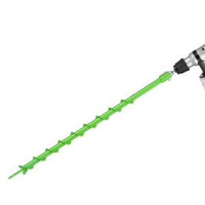 Broca Helicoidal para Plantar Ø 40 x 790 mm Compatible con Taladros de 20 mm de Diámetro Interior, Herramienta para Plantar Bulbos, Accesorios para Perforar Postes y Cercas de Jardín, Verde