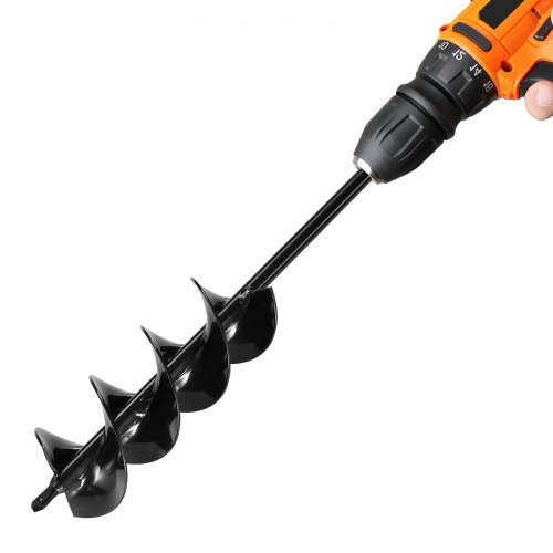 Brocas de Barrena para Plantar Bulbos 80 x 420 mm Broca Helicoidal para Taladros Herramienta Robusta para Perforar Agujeros en Jardines, Excavar Postes y Cercas, Construcción de Acero, Negro