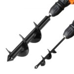 2 PCS Broca Helicoidal para Plantar Ø 40 x 220 mm y Ø 80 x 300 mm para Taladros con Punta Hexagonal de 10 mm, Herramienta Robusta para Plantar Bulbos, Accesorios para Perforar, Negro