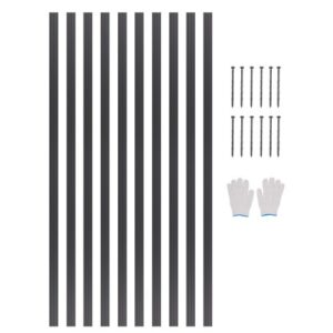 10 PCS Borde de Metal para Jardín de 1524 x 43 x 1,6 mm, Cerca de Borde de Jardín Flexible de Aleación de Aluminio Resistente a la Oxidación para Parterres de Flores y Caminos de Jardín, Negro