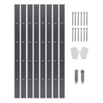 8 PCS Borde de Metal para Jardín de 1830 x 101 x 1,6 mm, Cerca de Borde de Jardín Flexible de Aleación de Aluminio Resistente a la Oxidación para Parterres de Flores y Caminos de Jardín, Negro