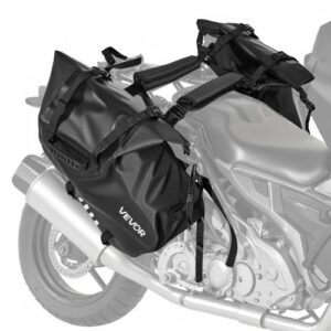 Bolsa Lateral para Sillín de Motocicleta, 14 L x 2, Impermeable, para Equipaje de Motocicleta, Almacenamiento de Equipaje con Correa Inferior, para Deportes al Aire Libre, 455 x 170 x 240 mm