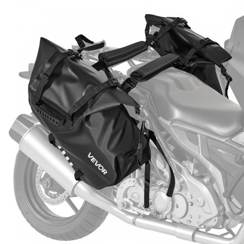 Bolsa Lateral para Sillín de Motocicleta, 14 L x 2, Impermeable, para Equipaje de Motocicleta, Almacenamiento de Equipaje con Correa Inferior, para Deportes al Aire Libre, 455 x 170 x 240 mm