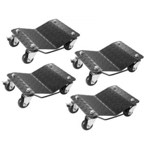 Carro de Manipulación de Coches 2 Piezas Carga Total de 1,4 T Carro de Mudanza de Coches Plataforma 38,5x30 cm Rueda Bloqueable Ayuda de Maniobra Posicionamiento para Vehículos Mobiliario Equipo