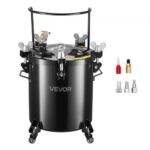 Tanque de Presión para Pintura en Aerosol, 40 L, con 3 Conectores Rápidos UE/AU/EE. UU. para Aficionados al Bricolaje o Artistas de Estudio, 4 Ruedas, hasta 0,55 MPa, 450 x 450 x 740 mm