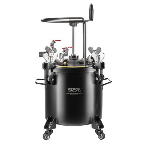 Olla a presión para pintura en aerosol VEVOR, tanque de olla a presión de 20 l/5 galones, presión ajustable de 70 psi, tanque de pintura a presión de acero con ruedas y sellador para reparación de fugas, para decoración del hogar y pintura industrial