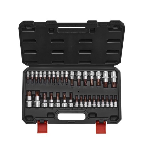 34 PCS Juego de Vasos con Punta Torx, Estrella Sólida y a Prueba de Manipulaciones T6 T70, Acero de Aleación S2 y Acero Cr V, con Impulsores de 1/4", 3/8" y 1/2", Estuche de Almacenamiento