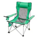 Silla de Camping Reclinable Portátil 1530 x 830 x 730 mm Carga de 149,69 kg, Silla de Camping Plegable con Reposapiés, Portavasos, Bolsillo Lateral y Reposacabezas para Camping, Pesca, Verde