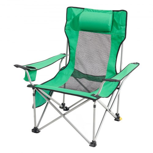 Silla de Camping Reclinable Portátil 1530 x 830 x 730 mm Carga de 149,69 kg, Silla de Camping Plegable con Reposapiés, Portavasos, Bolsillo Lateral y Reposacabezas para Camping, Pesca, Verde