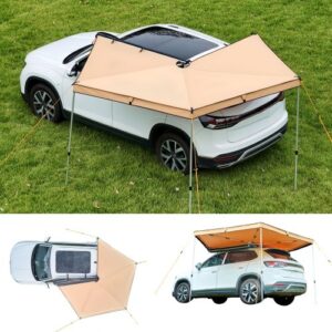 Toldo Lateral de 270 Grados, 4,9 m², Impermeable con Protección UV50+, Incluye Bolsa de Transporte, para Todo Tipo de Clima, para Acampar en SUV, Furgonetas, Camiones, 3,19 x 3,07 x 2,10 m