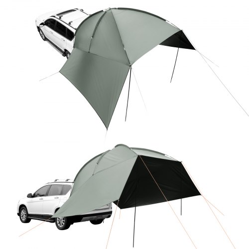 Toldo para Coche 3x2,1 m Toldo Lateral para Coche PU2000mm UV50+ Resistente al Sol/Agua/Viento con Bolsa de Almacenamiento Toldo Lateral/Trasero para Camiones, SUV, Furgonetas, Autocaravanas