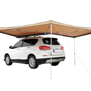 Toldo Retráctil para Coche 270° 2,5 m Toldo Lateral para Coche PU3000 mm UV50+ Resistente al Sol/Agua/Viento con Bolsa de Almacenamiento Toldo Lateral/Trasero para Camiones SUV Furgonetas