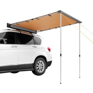 Toldo Retráctil para Coche 1,4x2 m Toldo Lateral para Coche PU3000 mm UV50+ Resistente al Sol/Agua/Viento con Bolsa de Almacenamiento Toldo Lateral/Trasero para Camiones Furgonetas Autocaravanas