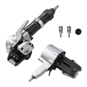 Flejadora Neumática de Acero, Fuerza de Tensión de 8500 N, Tensor y Cortador de Flejado para Correa Metálica de 19 mm de Ancho, para Palés, Flejado a Granel en Fábricas, Almacenes y Logística