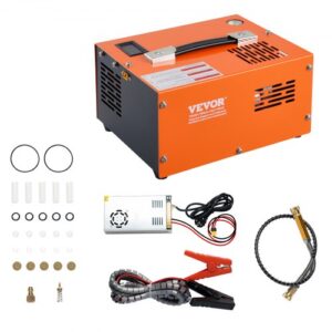 Compresor de Aire PCP Portátil Presión Máxima de 30 MPa con Convertidor Externo Apagado Manual CC 12 V/CA 230 V Bomba de Tanque de Paintball sin Aceite para Pistola de Aire, Tanque de Buceo