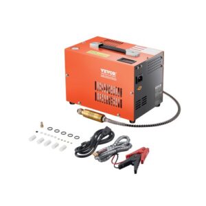 Compresor de Aire PCP, Compresor de Aire Portátil PCP de 30 Mpa con Convertidor Incorporado y Sistema de Enfriamiento por Ventilador, con Parada Manual de 12 V CC/230 V CA, 260 x 175 x 190 mm
