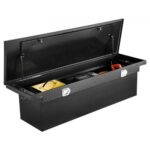 Caja de Herramientas para Camioneta, 1771 x 304 x 366 mm, de Aleación de Aluminio Resistente con Textura de Diamante, para Remolque, Caravana, con Cerradura, Llaves y Asas Laterales, Negro