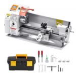 VEVOR Torno de Metal, 220 x 450 mm Velocidad Variable 2500 RPM, 1250 W Torno de Banco con Alimentación Automática, Sistema de Roscado Electrónico, para Mecanizar Metales Blandos, Acrílico, Plástico