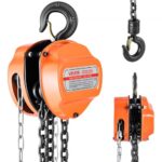 Polipasto de Cadena Manual, Polipasto de Polea Resistente con Cadena Galvanizada G80 Mejorada, Altura de Elevación de 3 m Carga de 1 T para Garaje, Almacén y Maquinaria Automotriz, Naranja