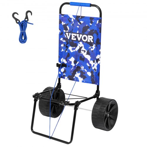 Carrito de Playa con Ruedas Sólidas de PE Grandes para Arena, Plataforma de Carga de 380 x 386 mm, Carro de Arena Plegable, Carro Resistente para pícnica, Camp, Pesca, Playa, Jardinería