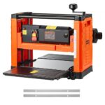 Cepilladora Eléctrica de 2 Cuchillas, Mesa de Trabajo de 33 cm de Ancho, 1800 W 23500 RPM Moto Potente, Rodillo Doble, Protección Contra Sobrecargas, Sola Velocidad, para Madera Dura/Blanda