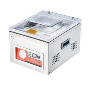 Sellador al Vacío 180W de Potencia de Motor y 260W de Sellado Máquina de Envasado a Vacío Acero Inoxidable Máquina Selladora de Cámara 33x25cm de Máx. Tamaño de Sellado, Hogar, Supermercado
