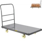 Carro de Plataforma Acero con ruedas Q235 1200x610x825 mm  y PU, para Garaje, Sótano, Oficina y Almacén, con Capacidad de Carga de 907 kg