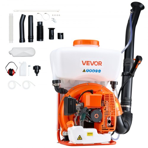 Pulverizador de Mochila, 63 cc, Motor de 3 HP, con Tanque de 16 L, Sistema de Nebulización de Polvo y Líquido, para Jardinería, Agricultura e Invernaderos de Hortalizas, 490 x 290 x 660 mm