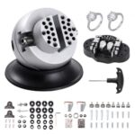 Tornillo de Banco de Bolas para Grabador 78 mm, Base Giratoria de 360° Tornillo de Banco, Mandíbula Ajustable con 70 Accesorios, Herramienta de Ajuste de Grabado para Joyería de Precisión