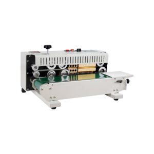 Selladora Continua de Bolsa de Banda Ancho de Sellado de 6-12 mm, Sellador Horizontal con Control de Temperatura Digital para Película de Bolsa de Plástico de 0,02-0,8 mm con Función de Conteo