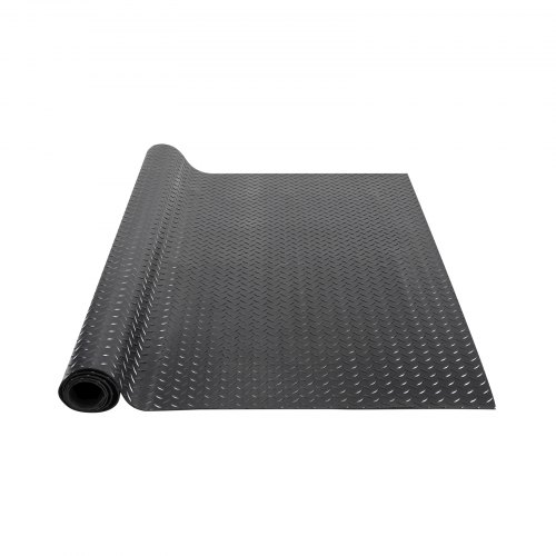 Alfombrilla para Suelo de Garaje 1236x2465 mm Rollo SBR Suelo de Goma Patrón 3D Grosor 3 mm Impermeable Fácil de Limpiar para Proteger el Suelo Debajo del Coche, Garaje, Gimnasio, Negro