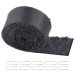 1 PCS Mantillo de Caucho para Paisajismo, Estera de Mantillo de Caucho Reciclado de 3 x 0,11 m, Camino de Caucho Permanente para Plantas, Verduras y Barrera de Jardín de Flores, Negro