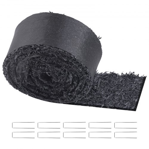 1 PCS Mantillo de Caucho para Paisajismo, Estera de Mantillo de Caucho Reciclado de 3 x 0,11 m, Camino de Caucho Permanente para Plantas, Verduras y Barrera de Jardín de Flores, Negro