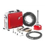 Desatascador de Tuberías Eléctrico 390 W 1400 RPM con Cable de Resorte de 12 m x 16 mm, 4,5 m x 16 mm, 8 m x 9,5 mm y 6 Cabezales de Limpieza, Apto para Tuberías de 50 a 110 mm de Diámetro