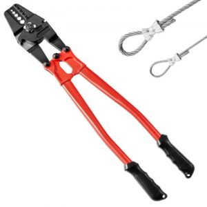 Herramienta de Prensado Manual de 24", Arrugador de Alambre de Acero Aleado Capacidad de Prensado: 3/16" (5,0 mm), Herramienta de Engarzado Uso en Construcción de Cables e Industria Mecánica