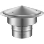 Tapa de Chimenea Φ150 mm Sombrero de Chimenea Base Redonda Tapa de Cubierta de Acero Inoxidable 304 Protector contra Pájaros Viento y Lluvia con Accesorios para Varios Tipos de Chimeneas