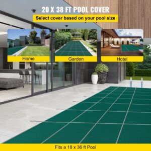 Cubierta de Seguridad para Piscina Tamaño de Cubierta 6,1 x 11,6 m Cobertor para Piscina Rectangular Tamaño de Piscina 5,5 x 11 m Lona de Piscina para Piscinas Enterradas de Hogar Jardín Hotel