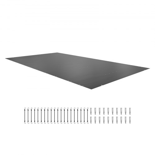 Cubierta de Seguridad para Piscina 4 x 8 m Cobertor de Piscina Tamaño de Piscina 3,7 x 7,7 m, con 24 Tornillos de Tierra, para Todo Tipo de Piscinas como Hogar, Jardín, Hotel