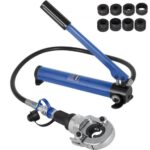 Alicate Hidráulica con 8 Matrices Extraíbles 16 32 mm, Crimpadora Hidráulica 6 toneladas de Fuerza de Presión, Separador de Alicates de Cabezal 360° para Terminales Cables de Cobre Aluminio