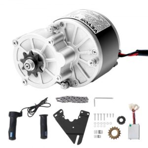 Kit de Motor Eléctrico Potente de CC 250 W, 24 V y 2700 RPM con Controlador de Velocidad Mejorado, Kit de Empuñadura del Acelerador para Karts, Bicicletas Eléctricas, 102 x 124 x 130 mm