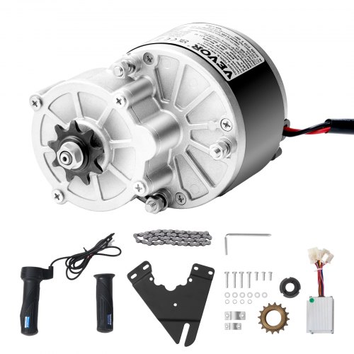 Kit de Motor Eléctrico Potente de CC 250 W, 24 V y 2700 RPM con Controlador de Velocidad Mejorado, Kit de Empuñadura del Acelerador para Karts, Bicicletas Eléctricas, 102 x 124 x 130 mm
