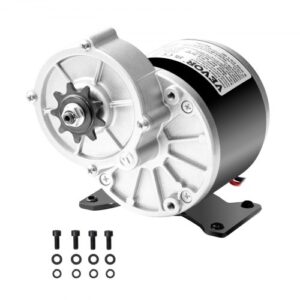Motor Eléctrico Potente de CC de 350 W, Motor Eléctrico para Karts de 24 V y 3000 RPM, Motor Eléctrico para Motos de Cross, Scooters y Bicicletas Eléctricas, 1,11 N.m, 145 x 125 x 130 mm