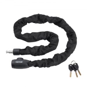 Candado de Cadena Integrado para Bicicleta de φ8 x 1200 mm con 4 Llaves, Candado de Cadena Resistente Antirrobo de Seguridad para Bicicletas, Motocicletas, Scooters, Puertas, Vallas, Portones
