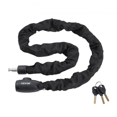 Candado de Cadena Integrado para Bicicleta de φ8 x 1200 mm con 4 Llaves, Candado de Cadena Resistente Antirrobo de Seguridad para Bicicletas, Motocicletas, Scooters, Puertas, Vallas, Portones