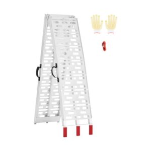 Rampas de Aluminio Capacidad Carga 340 kg 1 Pieza Rampas Resistentes 2285 x 305 x 50 mm Rampa de Carga Estable Universal con Asas, Aptas para ATV, UTV, Motocicletas, Bicicletas Eléctricas