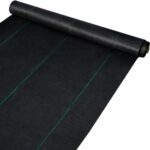 Tela de Acolchado 91,4 x 2 m Tela de Control de Malezas Geotextil Jardín Lona PP Alta Permeabilidad Densidad Subyacente Textil para Cubierta del Suelo Jardinería Agricultura Huerto, Negro