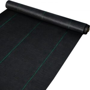 Tela de Acolchado 91,4 x 2 m Tela de Control de Malezas Geotextil Jardín Lona PP Alta Permeabilidad Densidad Subyacente Textil para Cubierta del Suelo Jardinería Agricultura Huerto, Negro