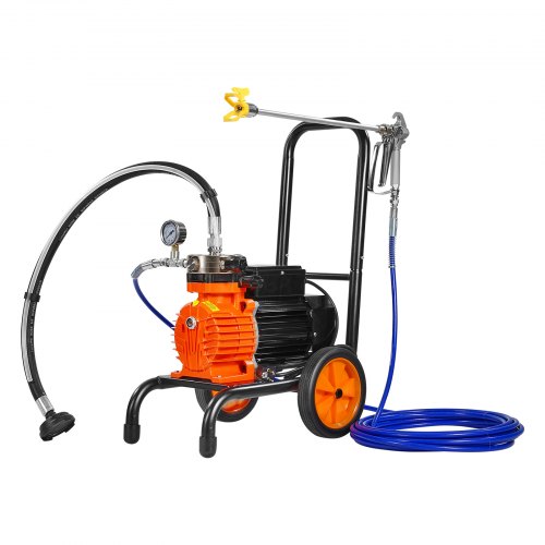 Pulverizador de pintura sin aire con diafragma VEVOR, pulverizador de pintura sin aire con carrito de eficiencia de 900 W, pulverizador de pintura sin aire de alta presión de 1800 psi, con barra de extensión, para pulverización interior y exterior del hogar