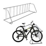 Soporte de Bicicletas 9 Plazas Acero Industrial Garvee | Estante Suelo Monodireccional Alta Resistencia | Uso Garaje y Eventos aparcabicicletas